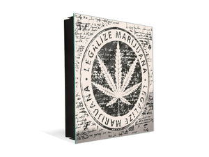 50 Keys Holder with Glass Magnetic Dry Erase Board K04 Legalize marijuana