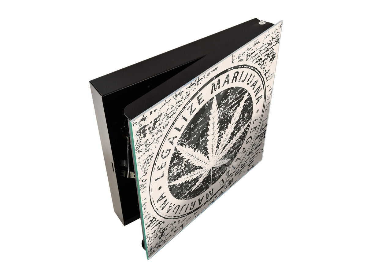 50 Keys Holder with Glass Magnetic Dry Erase Board K04 Legalize marijuana