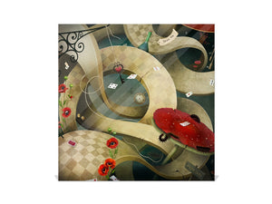 Dekorative Key Box mit magnetischer, trocken abwischbarer Glastafel K14 Weltliche Motive:  Wirbelwind der Zeit