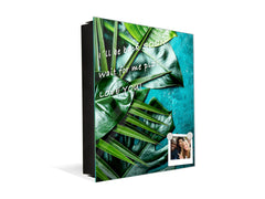Decorative Key Organizer with Magnetic Surface Dry-Erase Board KN11 Tropical Leaves Series: Tropical leaves background