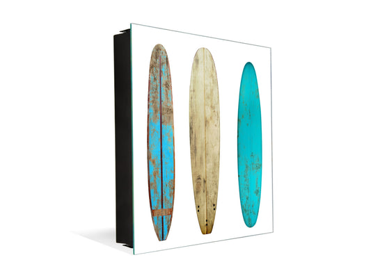 Key Storage Box with Your Design Glass White Board K03 Wood surfboard