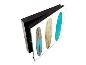 Key Storage Box with Your Design Glass White Board K03 Wood surfboard