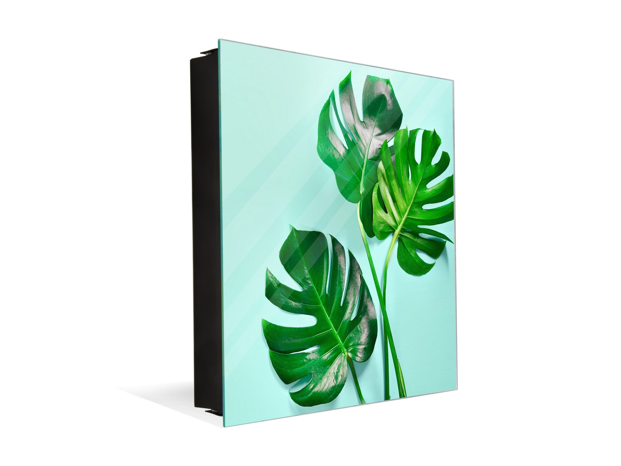 Decorative Key Organizer with Magnetic Surface Dry-Erase Board KN11 Tropical Leaves Series: Monstera summer leaves