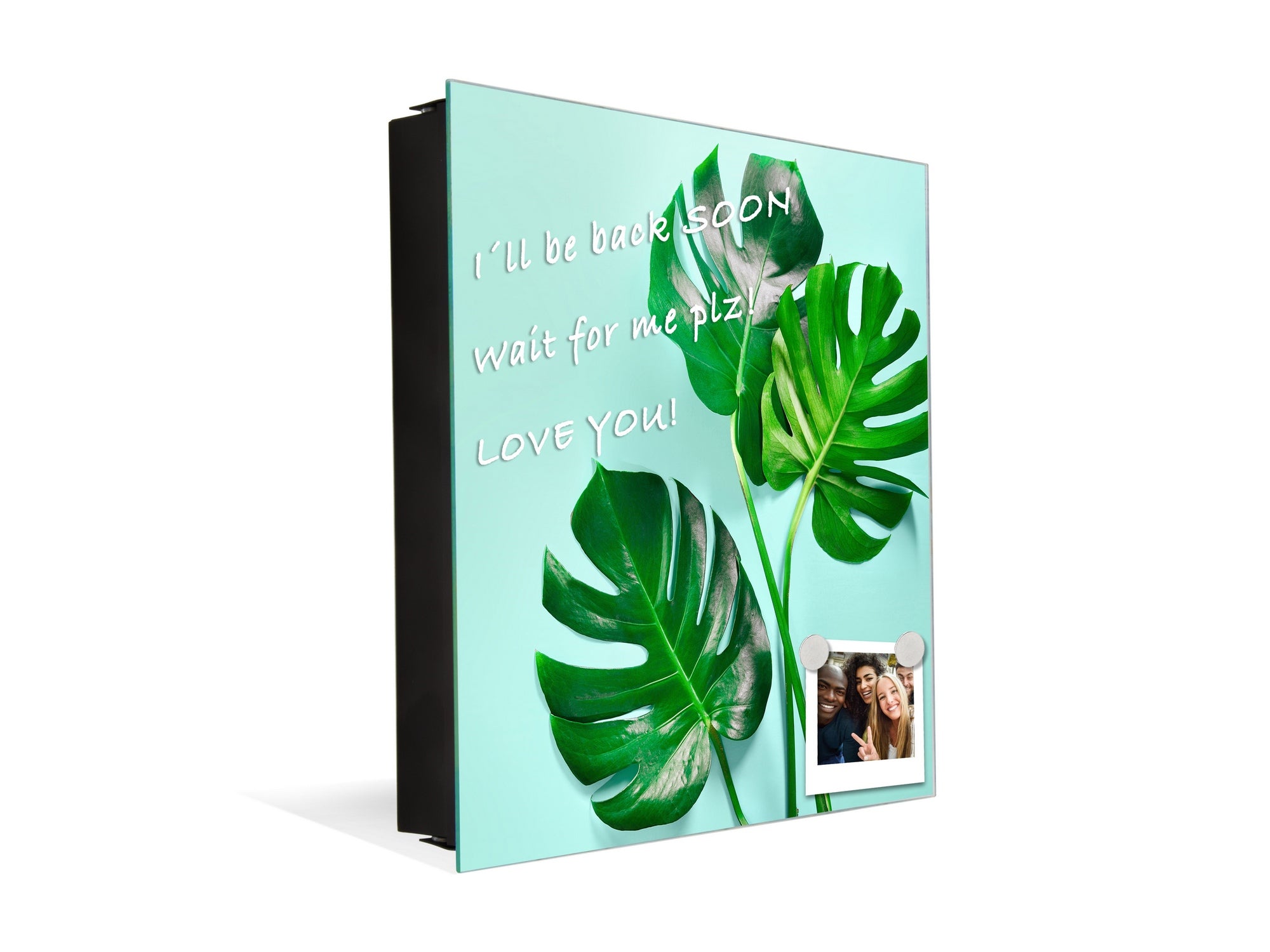 Decorative Key Organizer with Magnetic Surface Dry-Erase Board KN11 Tropical Leaves Series: Monstera summer leaves