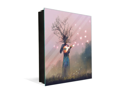 Key Cabinet Storage Box with Frameless Glass White Board K15 Chic world: Singing tree