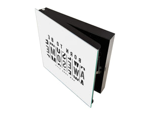 Pizarra de vidrio magnética con Caja para llaves  K16 Doodle de textos  Born to be awsome