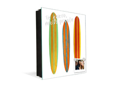 Schlüsselschrank mit rahmenlosen Whiteboard K03 Retro Surfbrett
