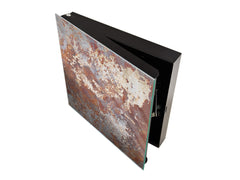 50 keys cabinet with Decorative front panel and Glass white board KN04 Rusted textures Series: Rusted metal