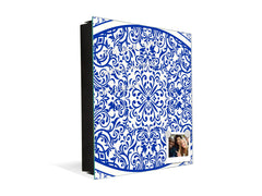 Decorative key Storage Cabinet with Glass White Board KN07: Blue Spanish mosaic