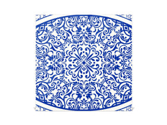 Decorative key Storage Cabinet with Glass White Board KN07: Blue Spanish mosaic