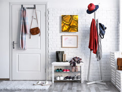 Decorative Key Box with Magnetic Glass Dry-Erase Board KN08 Golden Waves Series: Gold bars