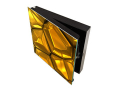 Decorative Key Box with Magnetic Glass Dry-Erase Board KN08 Golden Waves Series: Gold bars