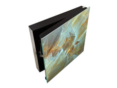 50 Key lock Box storage holder with Decorative front glass panel KN01 Marbles 1 Series: Amber onyx