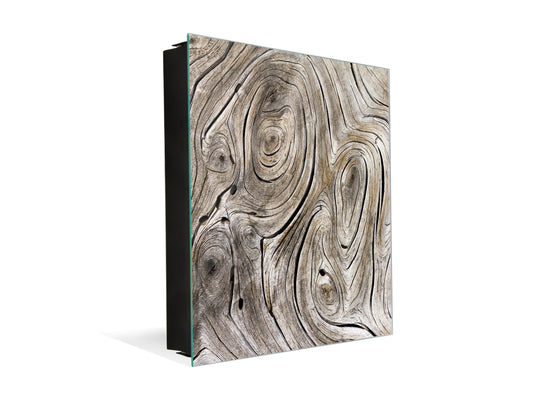 50 Keys Cabinet with Decorative Front Panel and Glass White Board KN06: Textures and tiles 2 Series: Growth rings 1