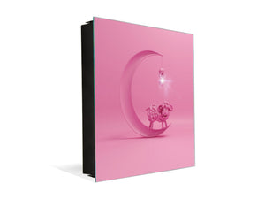 Dekorative Key Box mit magnetischer, trocken abwischbarer Glastafel K14 Weltliche Motive:  Mondschaf