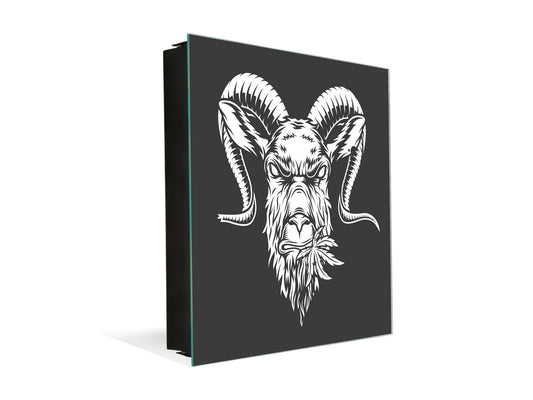 Petite boîte de décoration pour clés avec images au choix K05 Tête de chèvre Badass