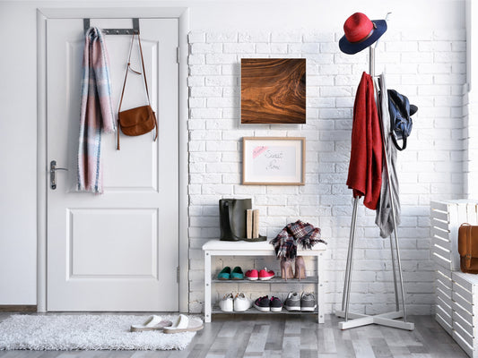 50 Keys Cabinet with Decorative Front Panel and Glass White Board KN06: Textures and tiles 2 Series: Nutwood pattern