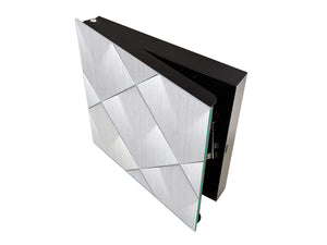 Key Cabinet Storage Box with Frameless Glass White Board KN10 Decorative Surfaces Series: Metal tiles