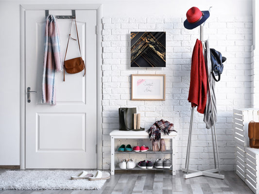 Key Cabinet Storage Box with Frameless Glass White Board KN10 Decorative Surfaces Series: Luxury black panels