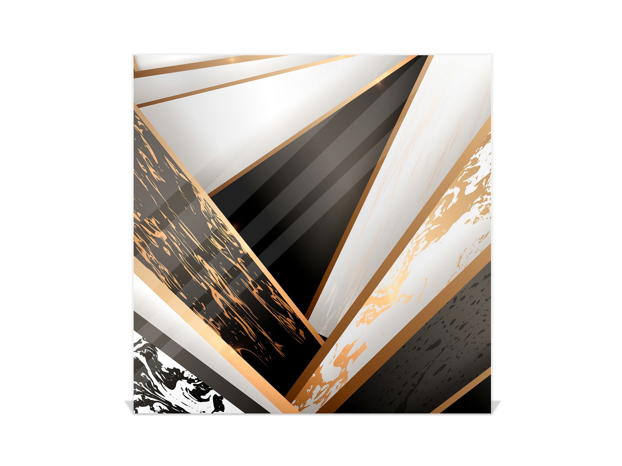 Key Cabinet Storage Box with Frameless Glass White Board KN10 Decorative Surfaces Series: Black and white interwoven with gold 2