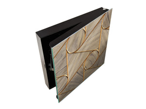 Key Cabinet Storage Box with Frameless Glass White Board KN10 Decorative Surfaces Series: Circles and triangles