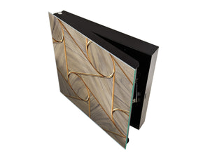 Key Cabinet Storage Box with Frameless Glass White Board KN10 Decorative Surfaces Series: Circles and triangles