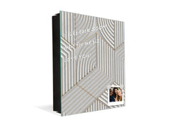 Key Cabinet Storage Box with Frameless Glass White Board KN10 Decorative Surfaces Series: White hexagons