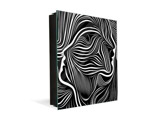 Petite armoire pour clés avec motif au choix K01 Lignes concentriques