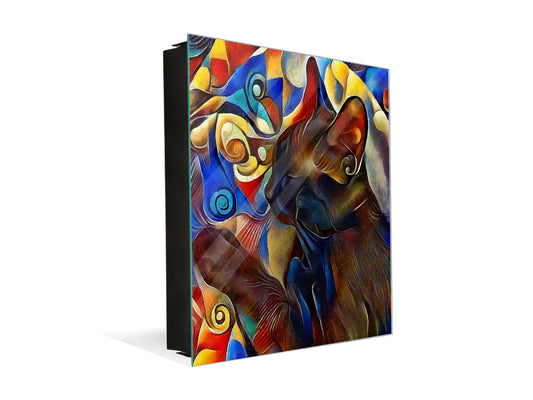 Petite armoire pour clés avec motif au choix K01 Lignes concentriques