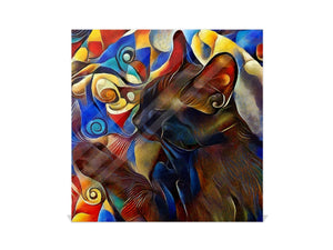 Key Cabinet together with Magnetic Glass Markerboard KN12 Paintings Series: Canvas colourful cat