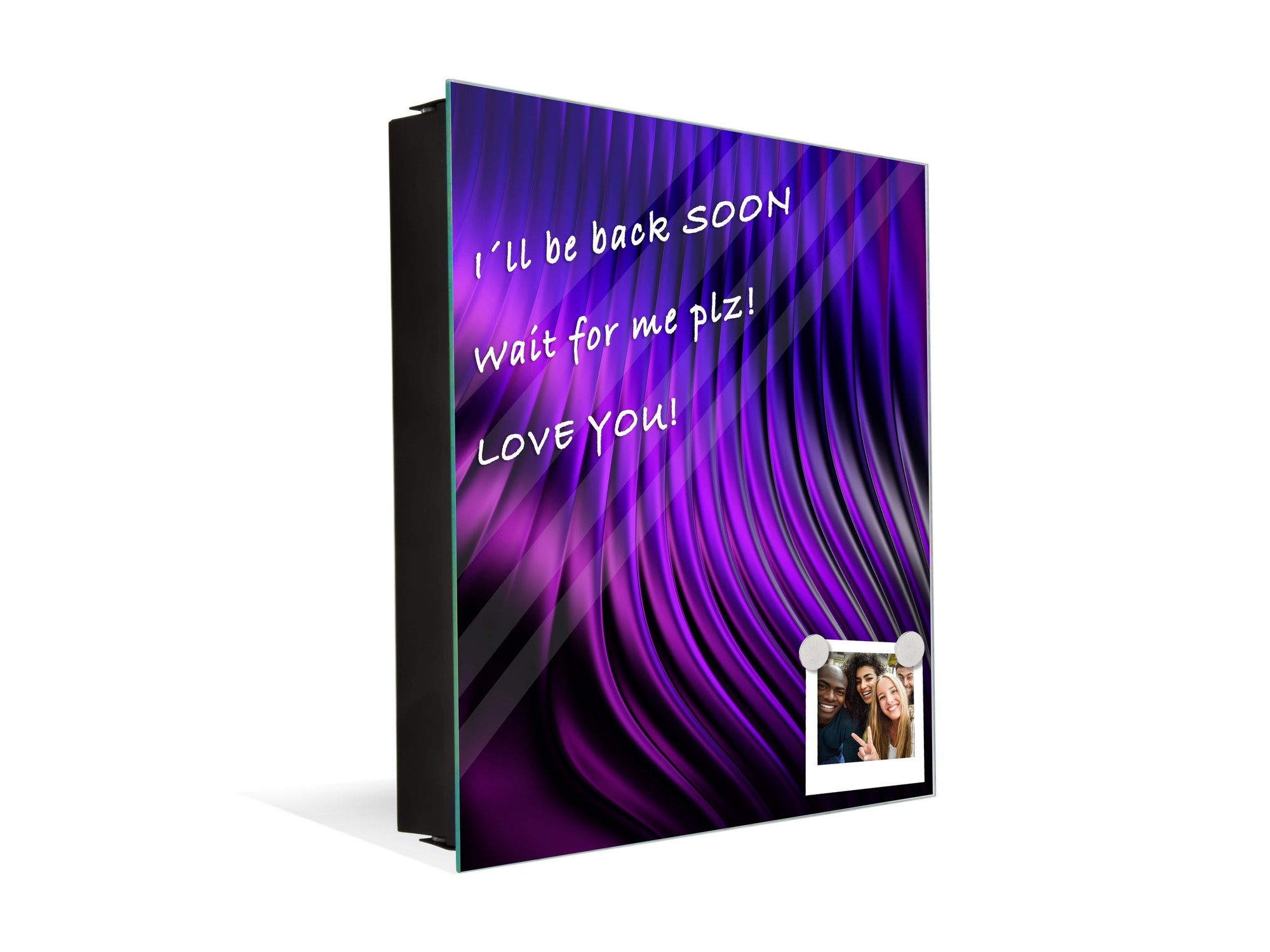 Wall Mount Key Box together with Decorative Dry Erase Board KN09 Colourful Variety Series: Purple fabric 2