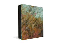 50 keys cabinet with Decorative front panel and Glass white board KN04 Rusted textures Series: Colorfoul tarnished copper
