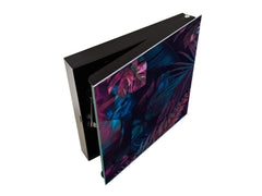 Decorative Key Organizer with Magnetic Surface Dry-Erase Board KN11 Tropical Leaves Series: Fluorescent jungle