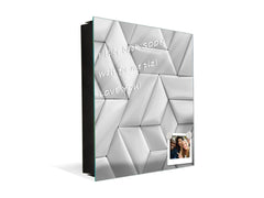 Key Cabinet Storage Box with Frameless Glass White Board KN10 Decorative Surfaces Series: Leather tiles