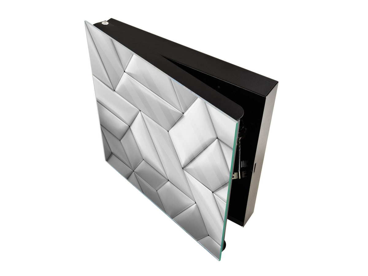 Key Cabinet Storage Box with Frameless Glass White Board KN10 Decorative Surfaces Series: Leather tiles