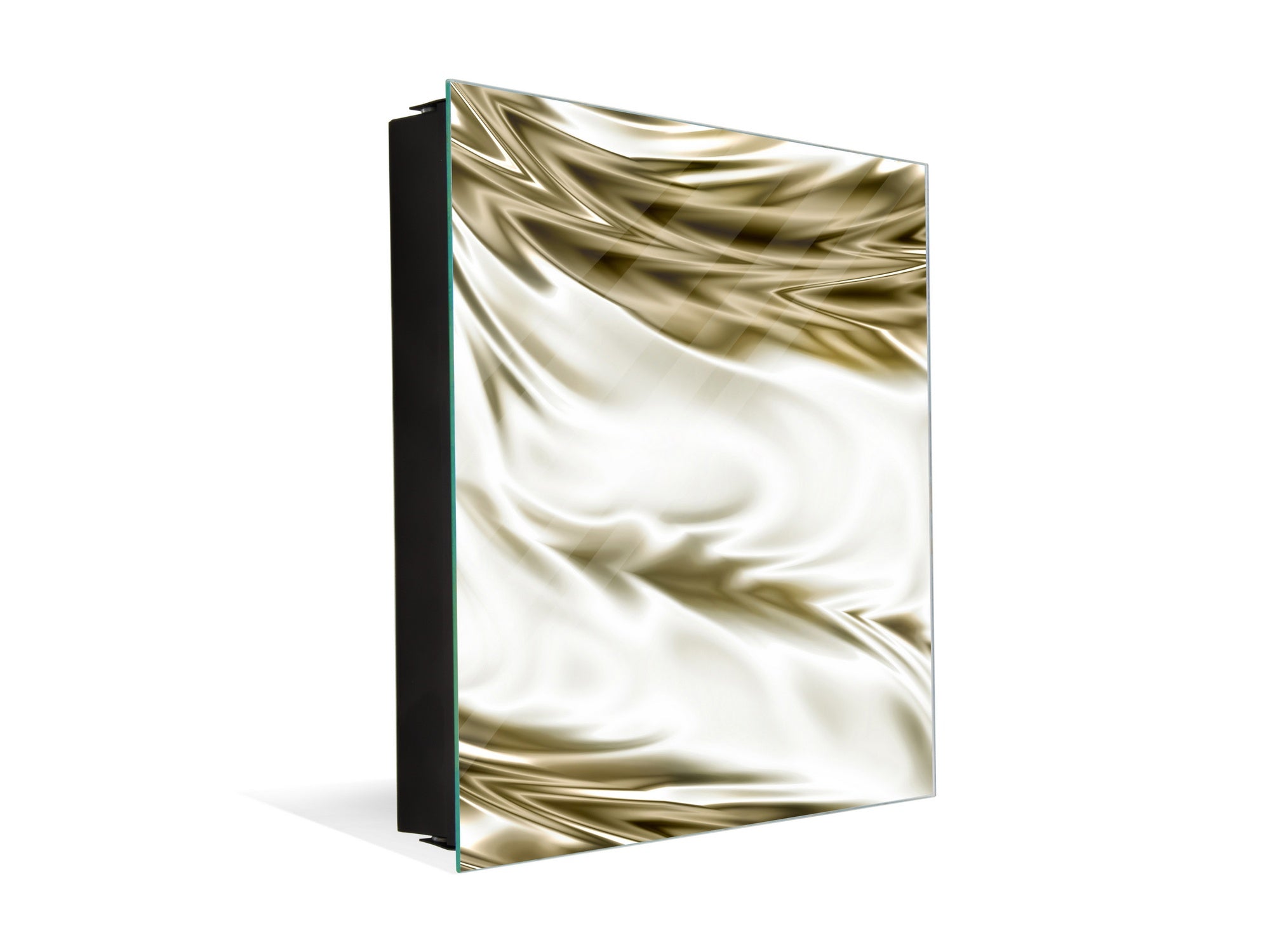 Decorative Key Box with Magnetic Glass Dry-Erase Board KN08 Golden Waves Series: Luxury fabric 1