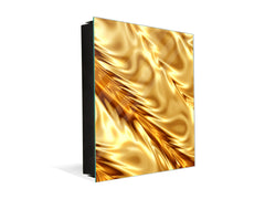 Decorative Key Box with Magnetic Glass Dry-Erase Board KN08 Golden Waves Series: Luxury fabric 2