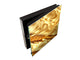 Decorative Key Box with Magnetic Glass Dry-Erase Board KN08 Golden Waves Series: Luxury fabric 2