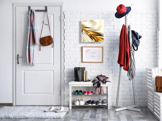 Decorative Key Box with Magnetic Glass Dry-Erase Board KN08 Golden Waves Series: Golden spike