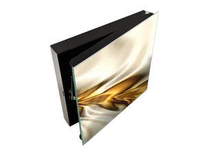 Decorative Key Box with Magnetic Glass Dry-Erase Board KN08 Golden Waves Series: Golden spike