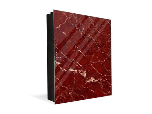 Concept Crystal Key Lock Box Storage Holder and and Magnetic Whiteboard KN02 Marbles 2 Series: Polished red mineral