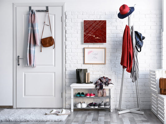 Concept Crystal Key Lock Box Storage Holder and and Magnetic Whiteboard KN02 Marbles 2 Series: Polished red mineral