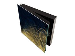 Decorative Key Box with Magnetic Glass Dry-Erase Board KN08 Golden Waves Series: Wave of glitter