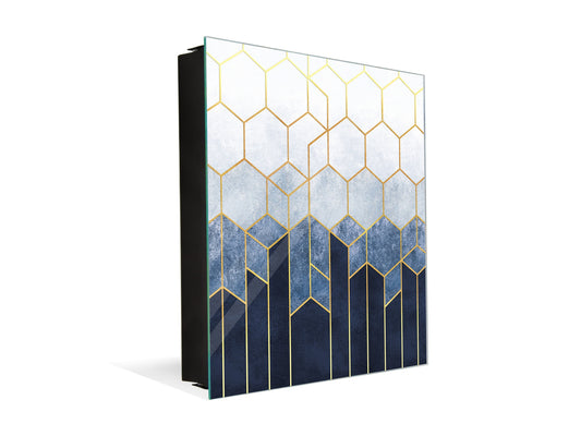 50 Keys Cabinet with Decorative Front Panel and Glass White Board KN06: Textures and tiles 2 Series: Geometric abstraction
