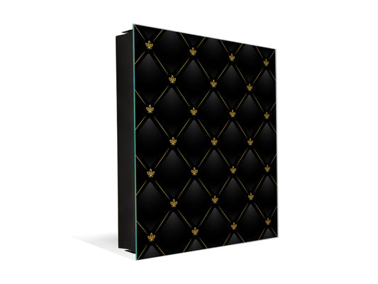 Key Cabinet Storage Box with Frameless Glass White Board KN10 Decorative Surfaces Series: Vector black leather background