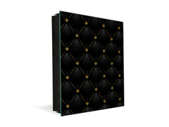 Key Cabinet Storage Box with Frameless Glass White Board KN10 Decorative Surfaces Series: Vector black leather background