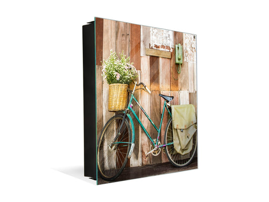 Decorative key Storage Cabinet K09 Bicycle on house wall
