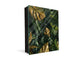 Decorative Key Organizer with Magnetic Surface Dry-Erase Board KN11 Tropical Leaves Series: Gold-green jungle