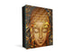 Wall Mounted Key Holder and Magnetic Dry-Erase Glass Board KN13 Abstract Graphics Series: Hand-drawn Buddha
