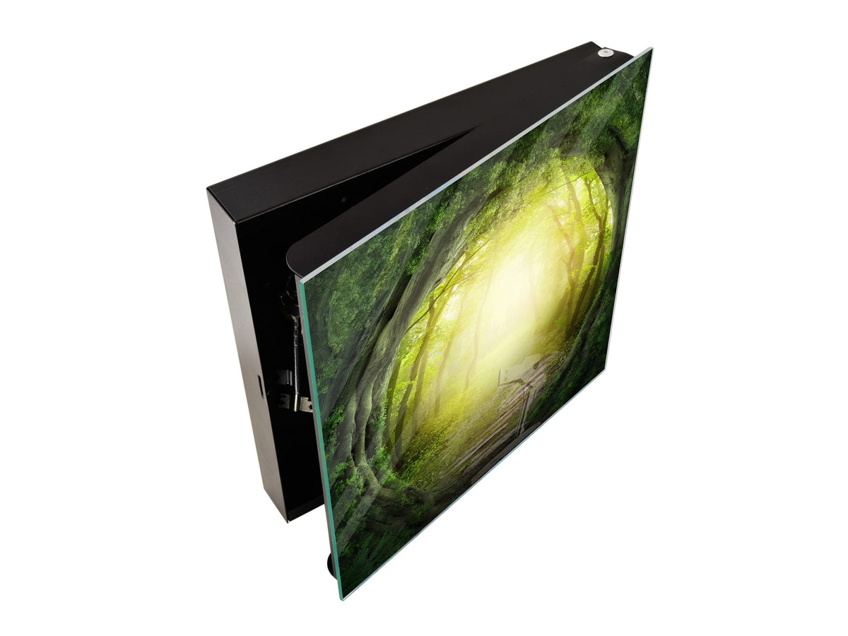 Petite boîte de décoration pour clés avec images au choix K05 Forêt magique noire